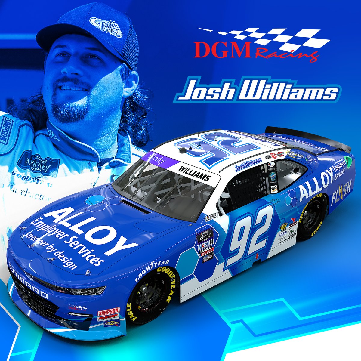 #NASCAR #SillySeason never sleeps. #DriverOfThe92 returns for the remainder of the 2022 
@NASCAR_Xfinity season. He will drive the <a href="/AlloyEmployer/">Alloy Employer Services</a> No. 92 <a href="/TeamChevy/">Chevrolet Racing</a> at 
<a href="/DAYTONA/">Daytona International Speedway</a> this weekend. Full release below.  

#DGMFamily | #JWReturns | #NASCAR | #CobbCount