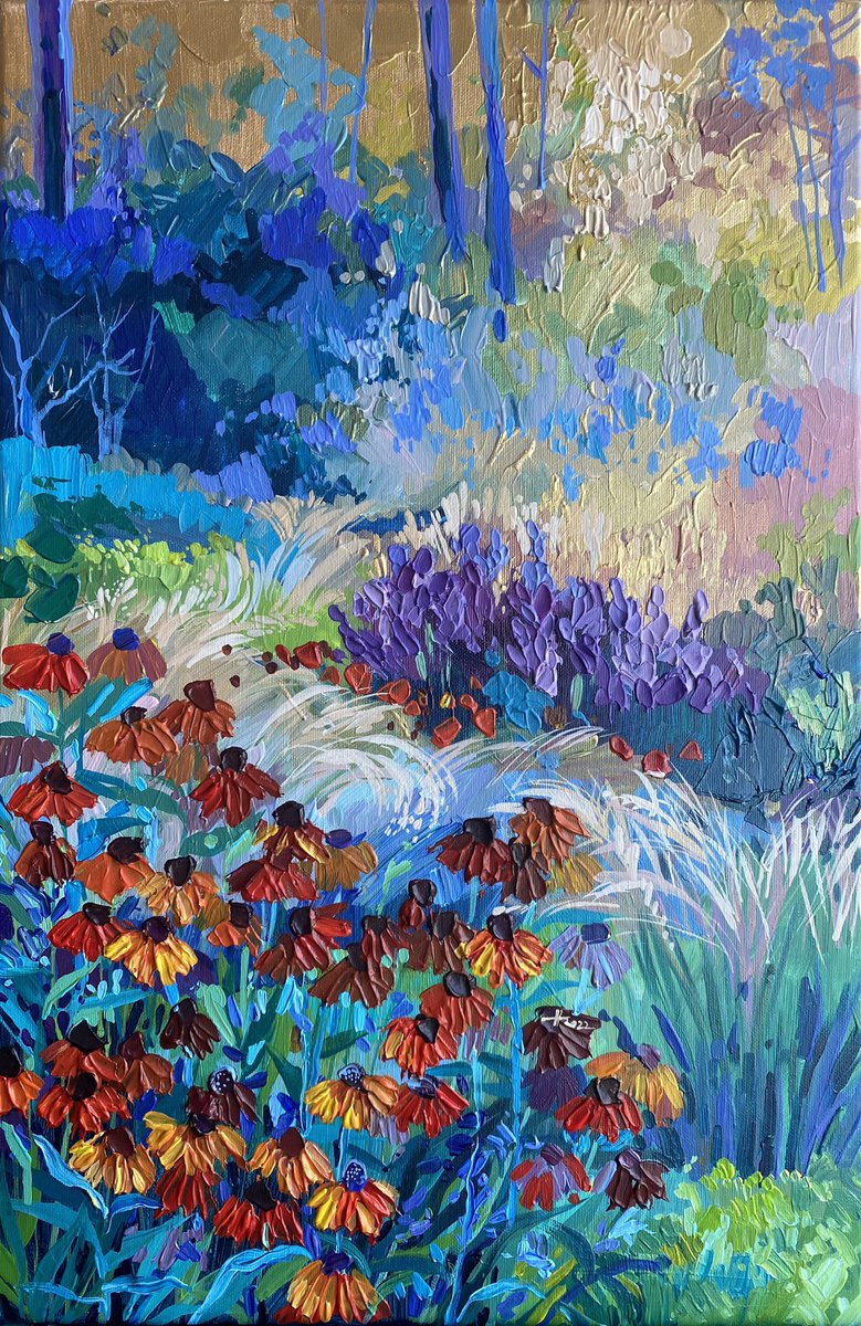 acrylic, canvas 40*60 cm 'a piece of the garden' #garden #gardenpainting #flowarts #flowerspainting #art