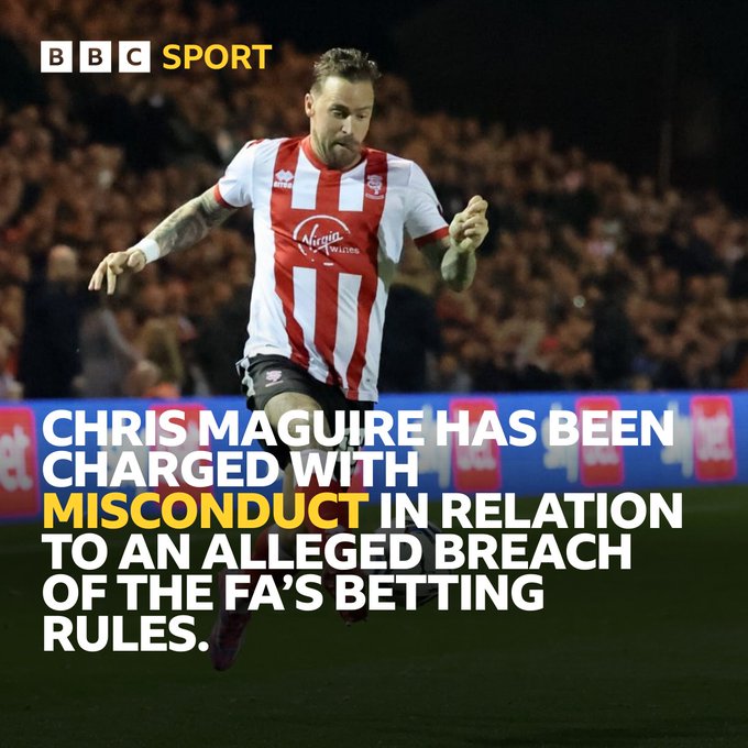Chris Maguire has been charged with misconduct in relation to an alleged breach of The FA’s Betting Rules.