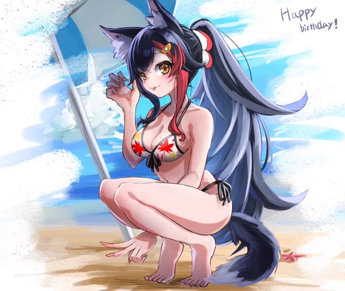 遅れてごめんなさい!ミオしゃ誕生日おめでとう!#みおーん絵 #大神ミオ生誕祭2022 