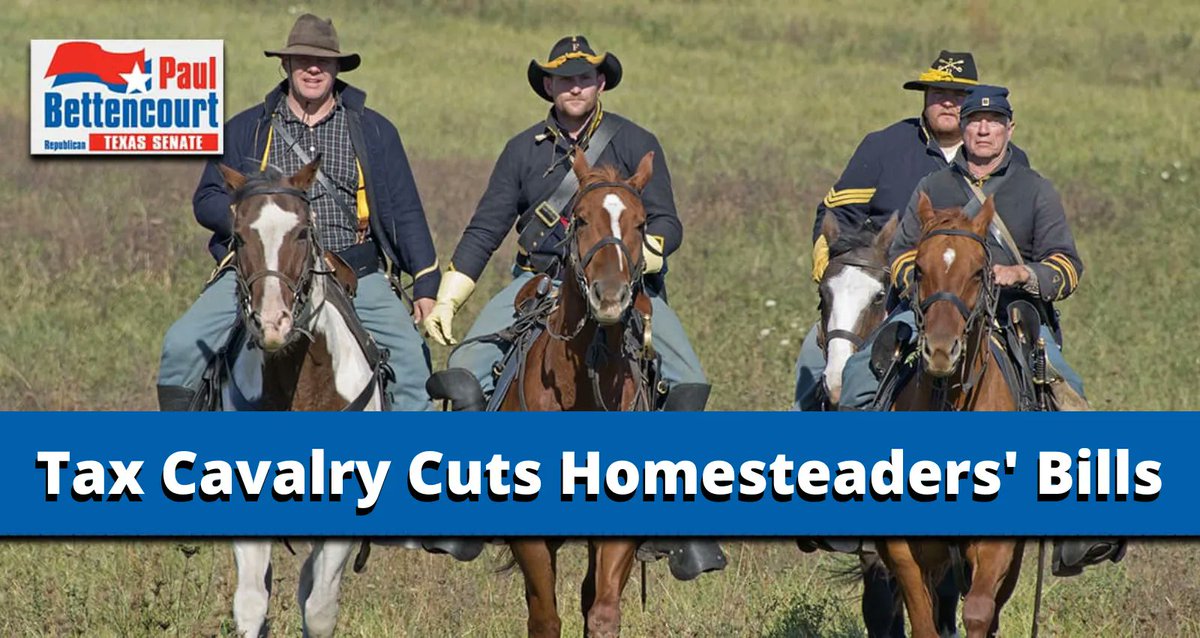 TeamBettencourt's tweet photo. TX "Tax Cut Calvary"brings nearly$500 of PropTax relief on Fall Tax bill for 3.5Mil<65s Homsteads!
Means real PTAX Cut on avg ISD PTAX bills too across TX-@txtaxpayers Agrees!
>65s get City&amp;County taxrate reducts +their "freeze"then cuts in'23.Big! #txlege
https://t.co/dgKkfdXOy4 https://t.co/GF7l4QurkO