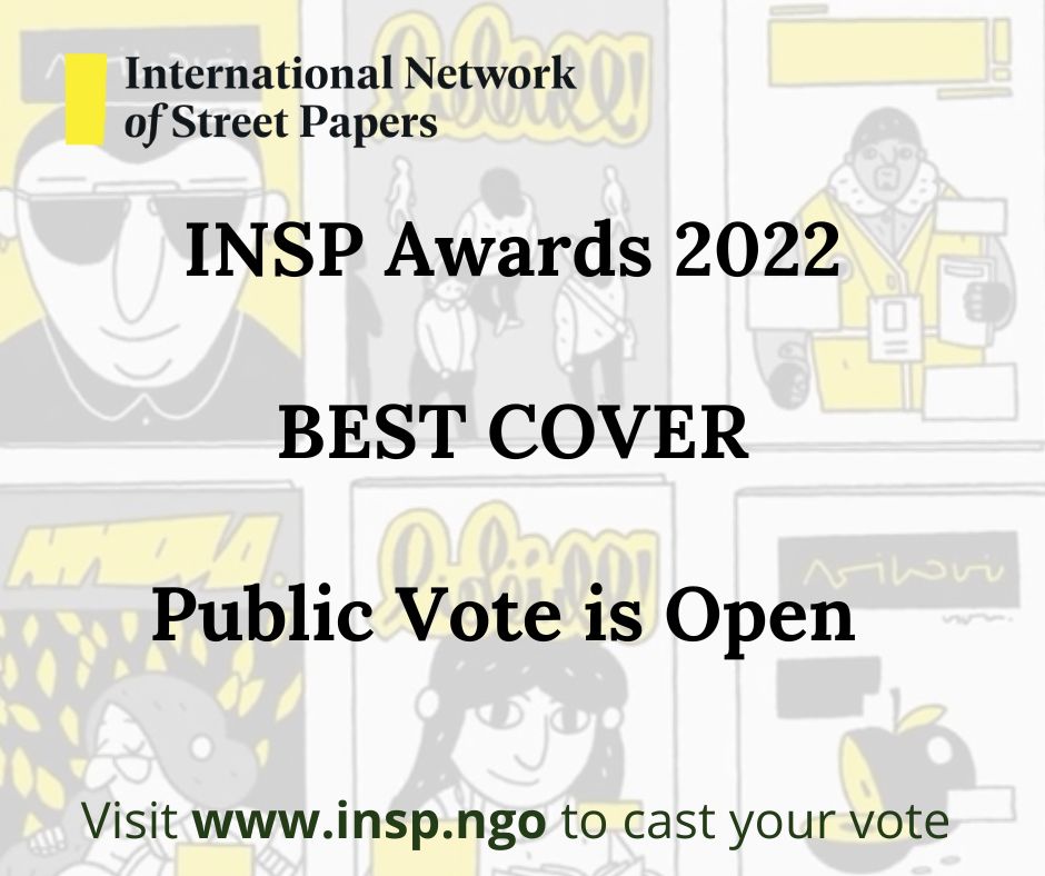 VOTE NOW! Help us find the winner of the Best Cover category at the INSP Awards 2022. Vote here: insp.ngo/get-involved/b…

#INSP #Streetpapers #INSPAwards2022 #BestCoverAward #InternationalNetworkofStreetPapers #socialenterprise #Publicvote

<a href="/biss_magazin/">BISS Magazin</a>