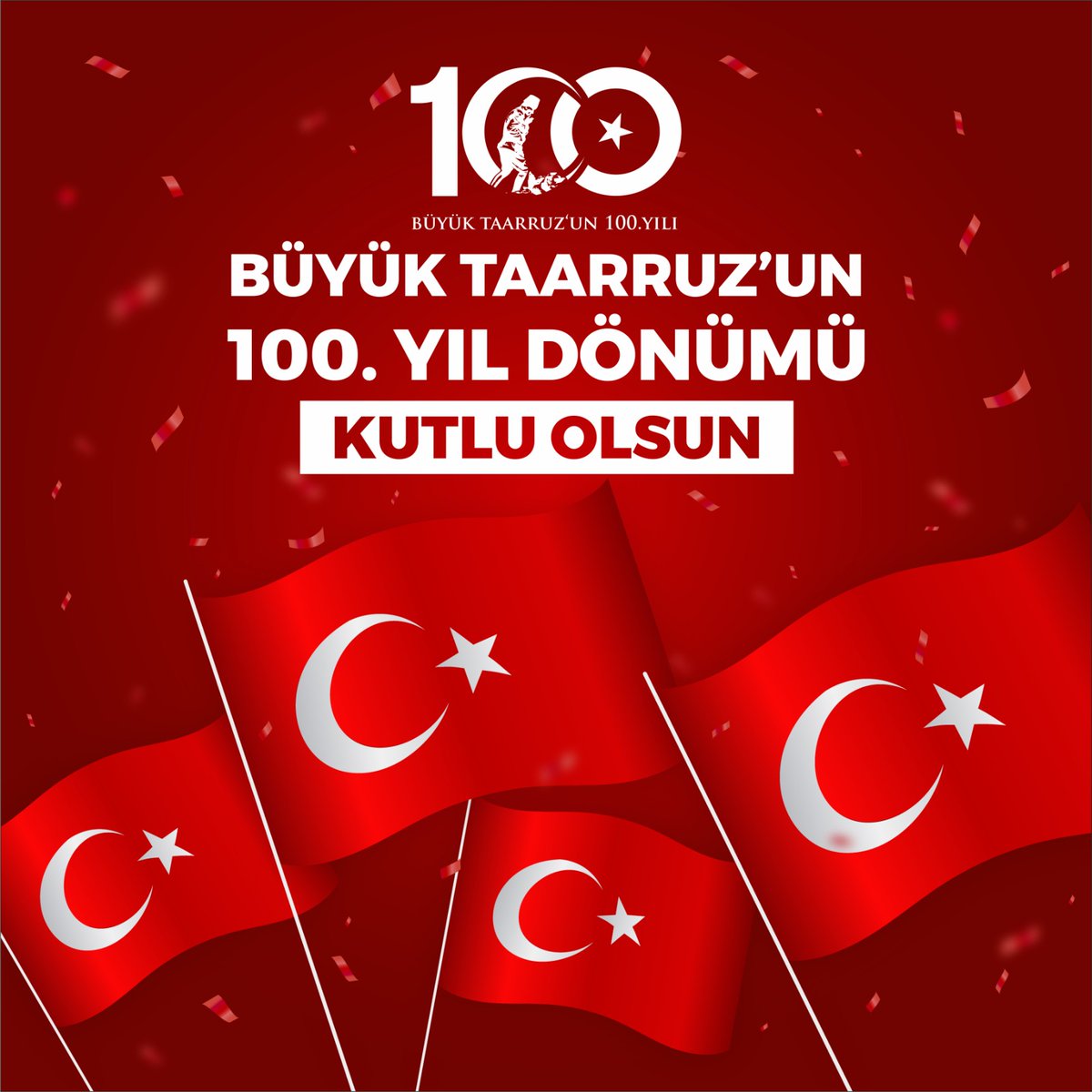 AfyonValiligi's tweet photo. 📢Büyük Taarruz Zafer Haftası kutlamaları başlıyor.🇹🇷

Haydi Afyonkarahisar❗Ecdadımızın mirası bu büyük zaferi 100. yıla yakışır coşkuyla kutlayalım. Evlerimizi, iş yerlerimizi şanlı al bayrağımızla donatalım.

Zaferin coşkusunu birlikte yaşayalım🇹🇷🇹🇷🇹🇷 https://t.co/pgess2xLYE
