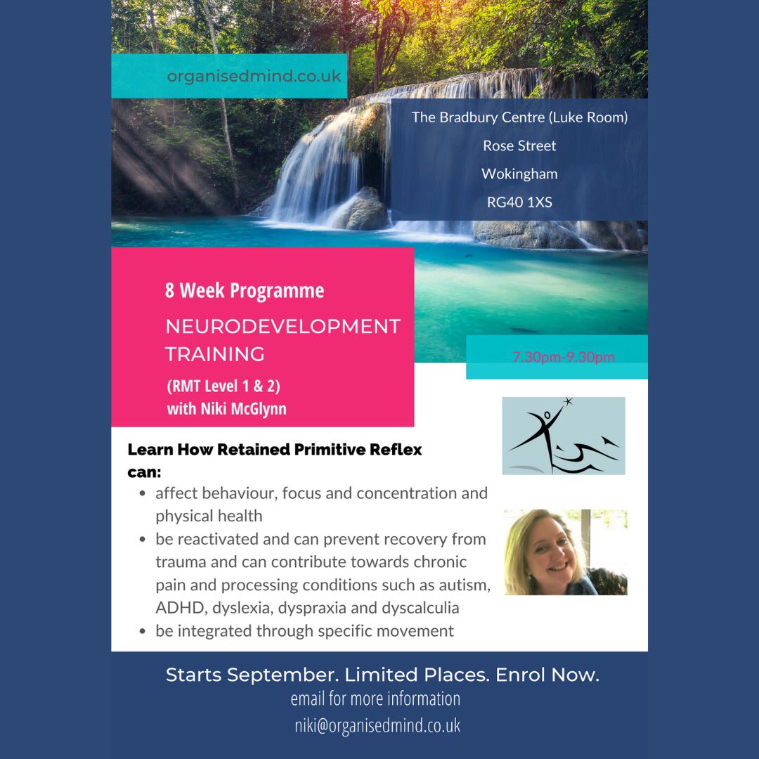 OrganisedMind's tweet image. Training for therapists, trainers and teachers. Understanding retained primitive reflexes and how they impact mental, emotional and physical behaviour can support and inform all other therapies. 
#neurodiverse #neurodiversity #autism #neurodivergent #adhd #organisedmindcouk