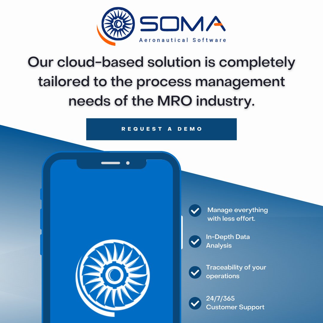 somasoftware's tweet photo. Want to transition from traditional methods to an ERP System? But you're not sure where to begin? 🧐

Our team has assisted over 100+ businesses just like yours 🛫

#avgeek #aviation #aviationsoftware #MRO #ERPSystems #MROServices #somasoftware https://t.co/mxujfsnFG1
