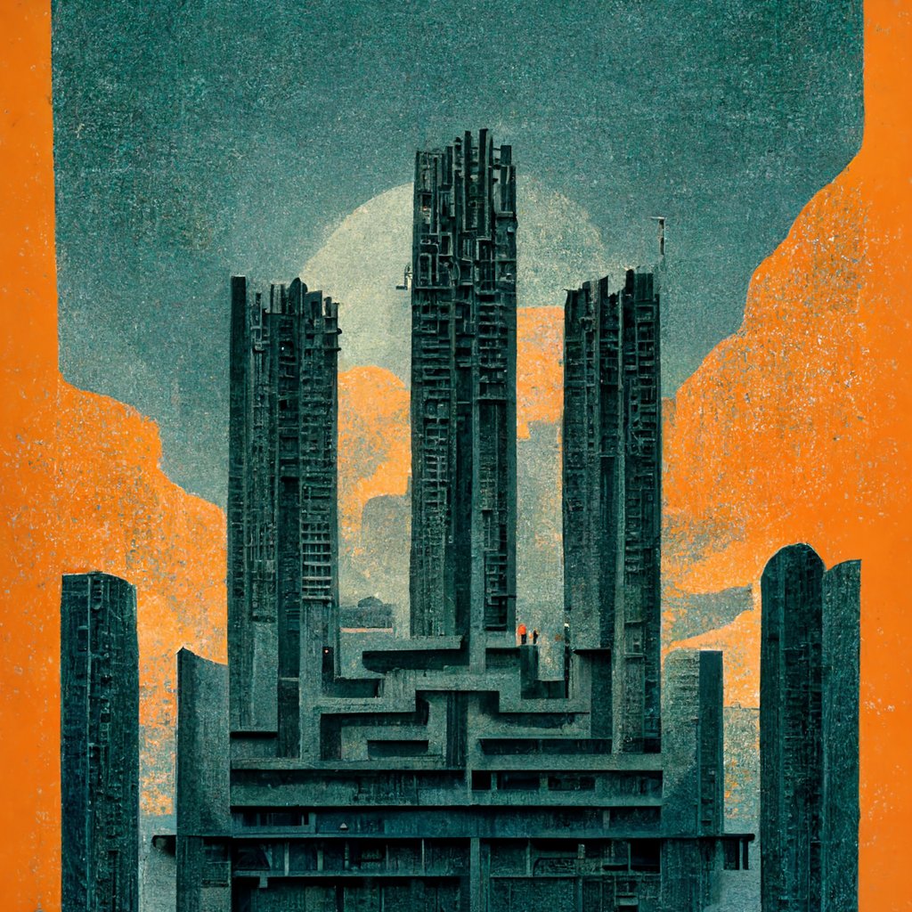 "A brutalist maze surrounded by skyscrapers" (V3) @Midjourney

#midjourney #AIart #MidjourneyAI #GAN #generativeadversarialnetwork #NeuralNetworks #AI #brutalism #maze #illustration #dalle2 #MachineLearning #ML #art #GANshare