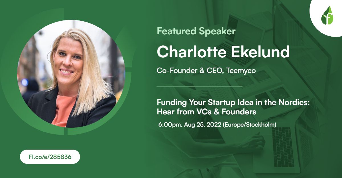 We are happy to announce that our founder and CEO Charlotte Ekelund will be joining <a href="/founding/">Founder Institute</a> Nordics' upcoming event: "Funding your Startup in the Nordics - Hear from VCs &amp; Founders" 🎉

👉 RSVP at bit.ly/3ciqc89