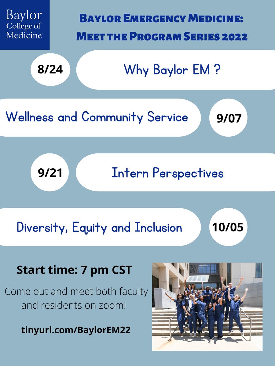 BCMEmergencyMed's tweet photo. Join us on 9/21/22 to hear from the interns!

register at https://t.co/zeWyvRD0CN https://t.co/7uTcHa5ASW