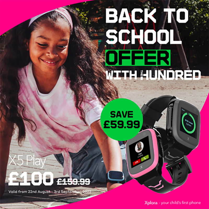 thehundred's tweet photo. Designed to keep your kids safe, social and adventurous 🙌

Find out more about the @XploraUK X5 Play - the premium kids smartwatch where you can stay in contact and get rewarded for being active! ⌚️

#TheHundred #Xplora