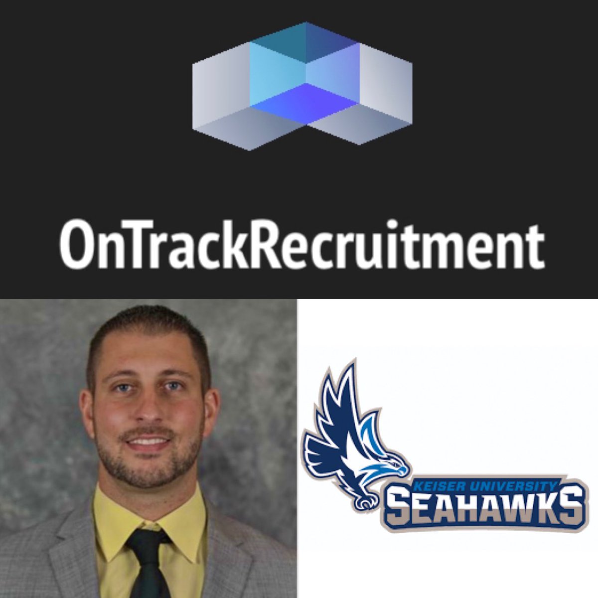 OnTrackRecruit1's tweet photo. S/O to Coach Max Spinner @CoachMaxSpinner for the follow! Coach Spinner serves as an Assistant coach at Keiser University and also works as the recruiting coordinator. Coaches and players be sure to follow coach Spinner for information and recruitment updates! https://t.co/ZfF8lekKis