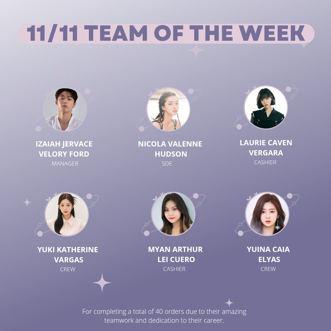 ͏

͏

           11/11 TEAM OF THE WEEK !
                WEDNESDAY SHIFT !
͏         
͏

͏