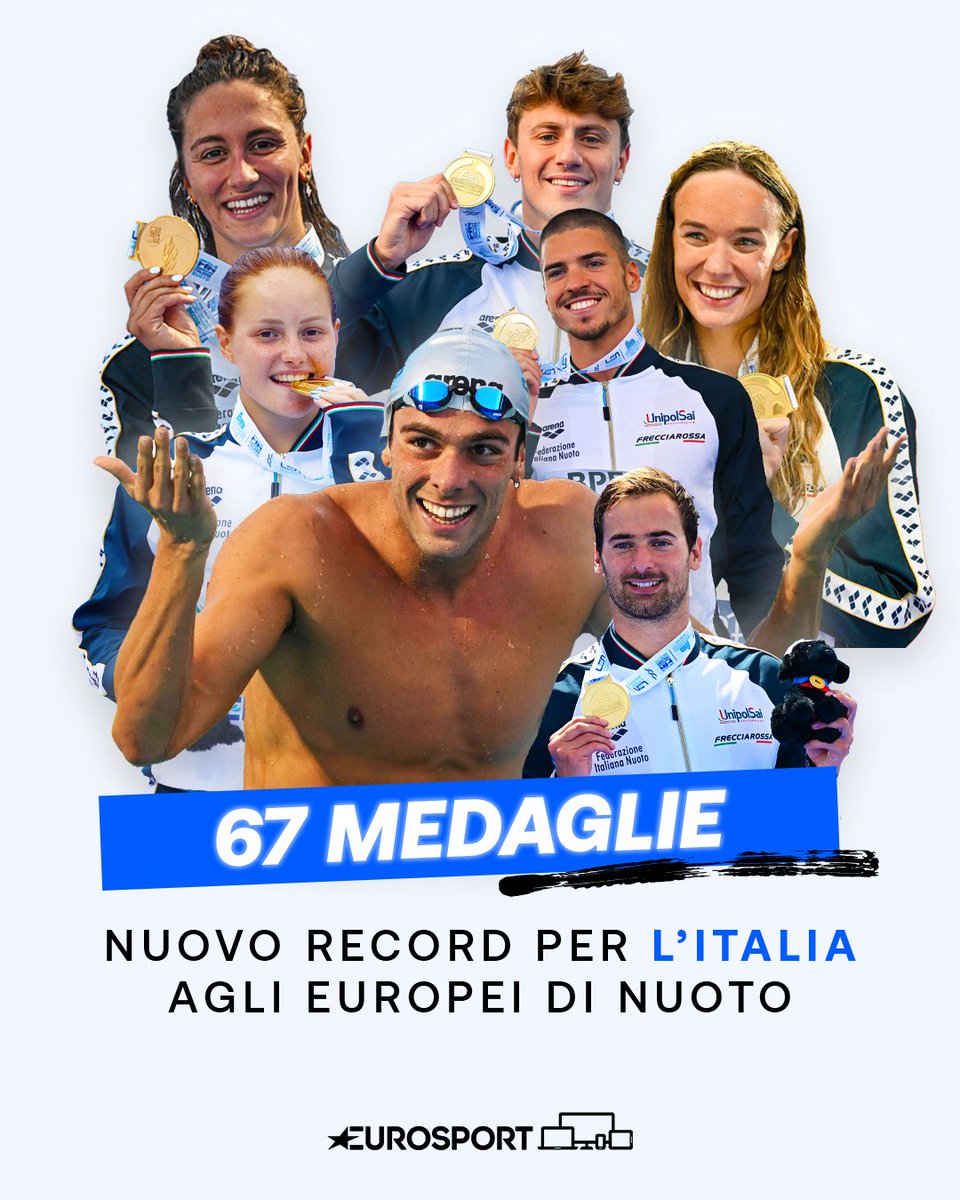 Eurosport_IT's tweet image. Il precedente era 44. Record leggermente stracciato dai nostri Azzurri a Roma 🇮🇹💥🥇

#Roma2022 | #Nuoto | #Europei @FINOfficial_