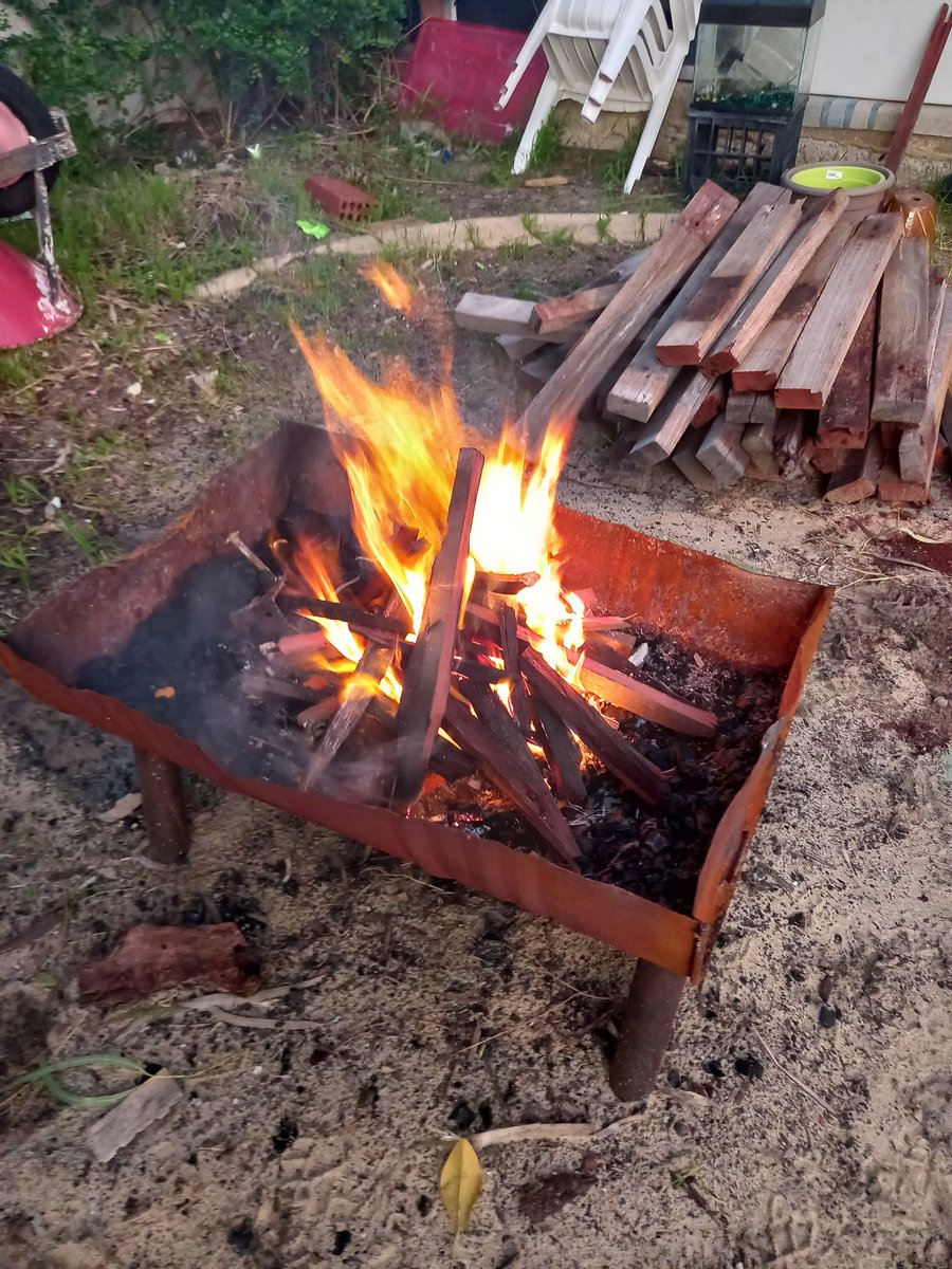 Had the fire pit going last night.
