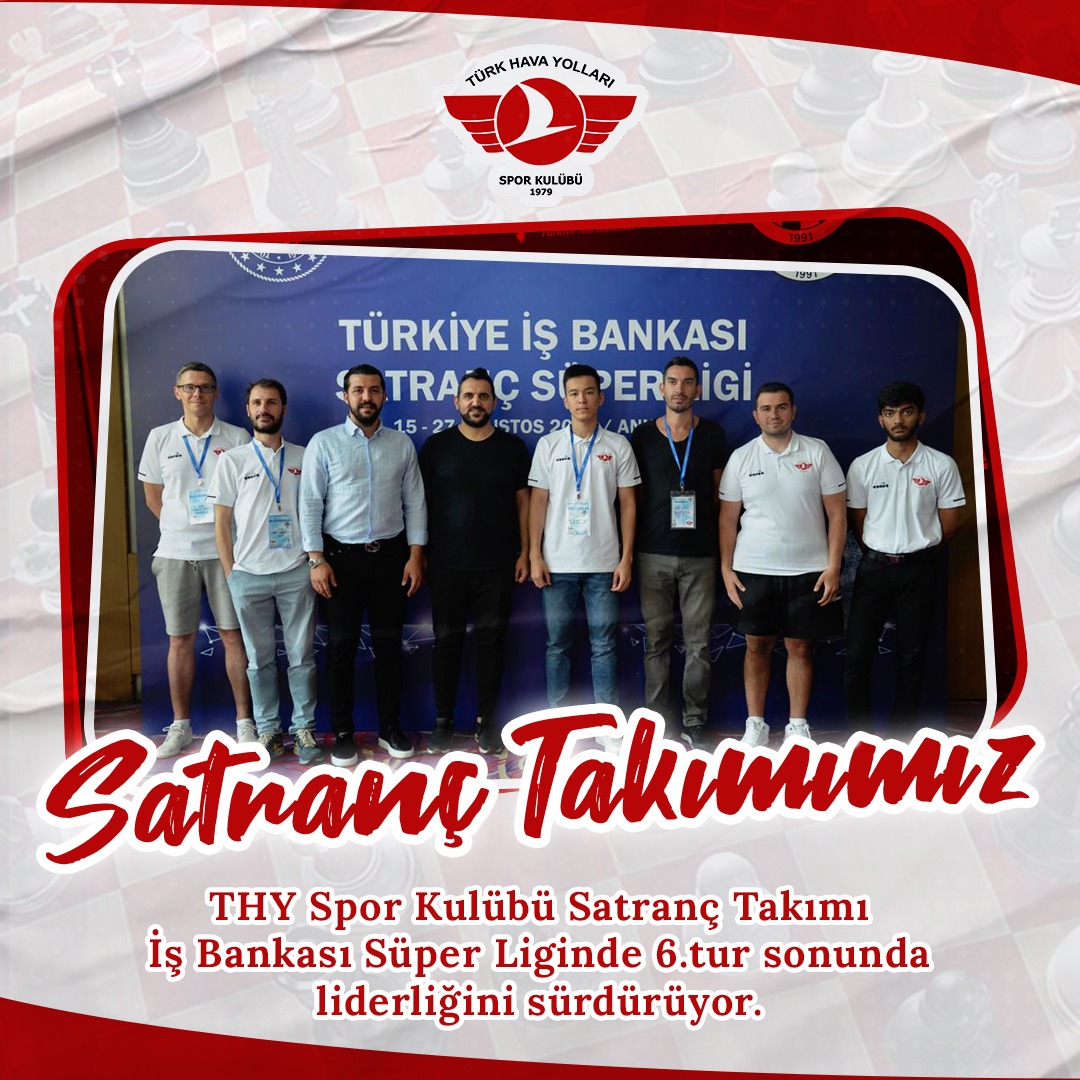 thysporkulubu's tweet photo. THY Spor Kulübü Satranç Takımımız, Ankara' da düzenlenen İş Bankası Süper Liginde 6. Tur sonunda liderliğini sürdürüyor. Kadromuzda genç Dünya yıldızlarının yer aldığı takımımız lige fırtına gibi başladı.
#thysk
#turkishchess https://t.co/JIFKA216if