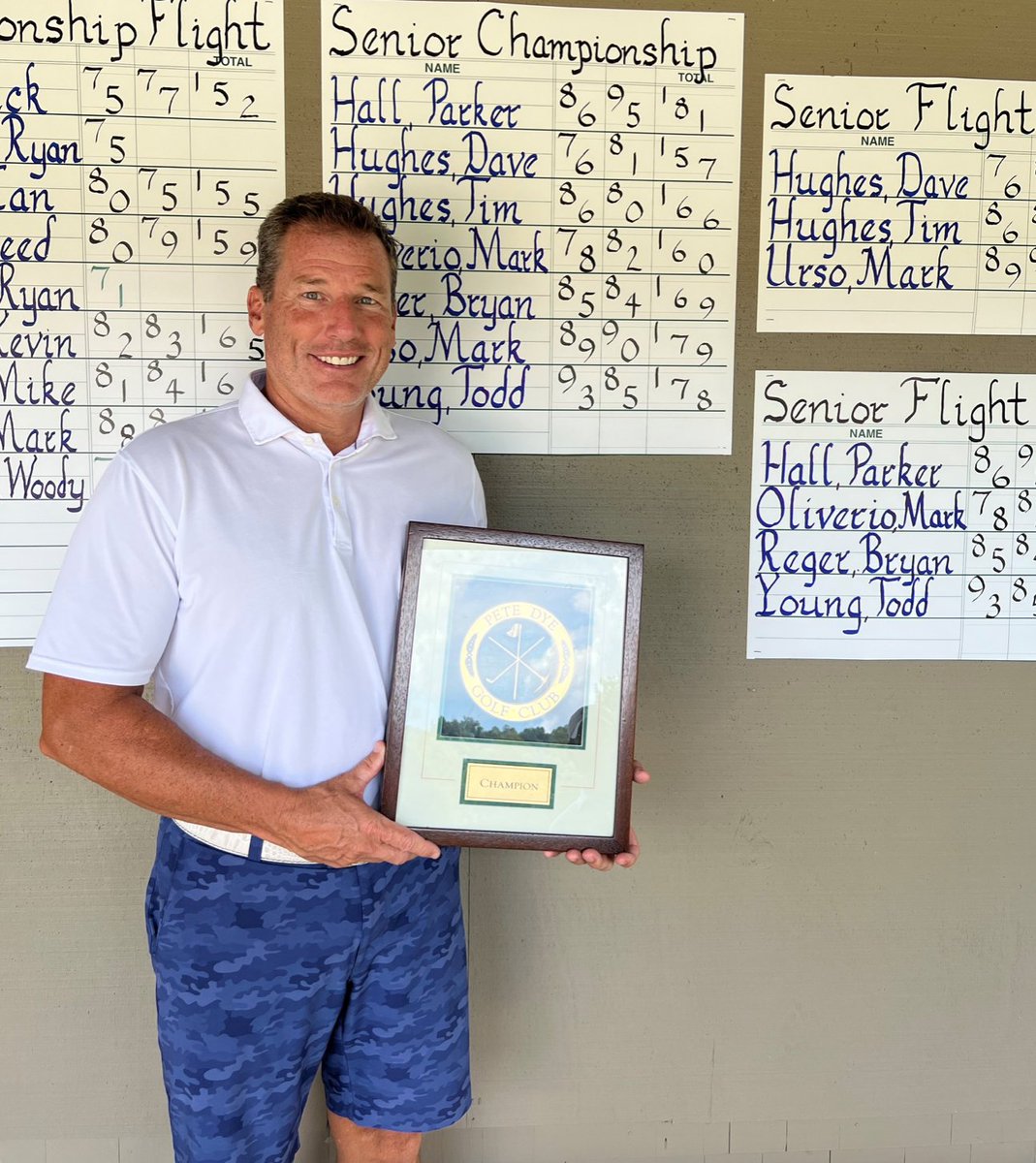 petedyegc1's tweet photo. The Club Championship competition was tough! Congratulations to our Champion #Golfer of the Year, Woody Woodward and Senior Champion Golfer of the Year, David Hughes! ⛳️
Thanks to everyone that participated!
#PeteDye #PDGC #GolfTournament https://t.co/dnGka25X5d