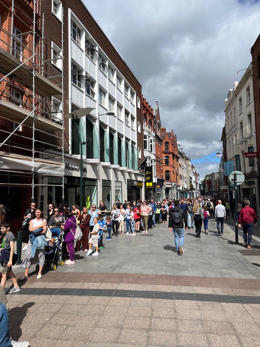 LinenQuarterBID's tweet photo. Bricks and mortar retail is not dead. It just requires the right products, presented with imagination, within a well maintained space.

Three hour queue for the new Lego store at Grafton St, Dublin, which opened last week @weareDublinTown @BelfastBID @retail_ni https://t.co/lLhFM0rni5
