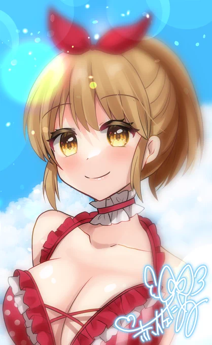 水着たぬちゃん落書き 