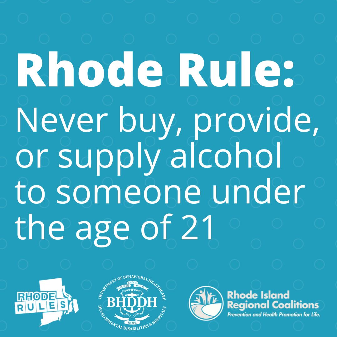 SocialHostRI's tweet photo. There's no rule book for parenting, but there are #RhodeRules! Rhode Rule #1: we NEVER buy, provide, or supply alcohol to anyone under the age of 21. #RhodeIsland https://t.co/eOaXuItsL0