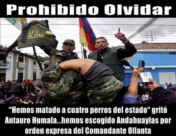 DiegoAcuOficial's tweet photo. Los asesinados por Antauro Humala y sus secuaces:

1. Teniente Alex Chavez
2. Capitán Carlos Cahuana 
3. Suboficial Ricardo Rivera 
4. Suboficial Abelardo Cerrón 

Honor y gloria a los policías caídos en Andahuaylas.

¿Dónde están los DDHH para ellos?

#AntauroHumala https://t.co/Mw9ocxat76