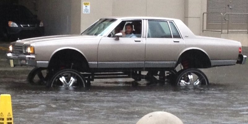 Absolutely no where:

Dallas when it rains: