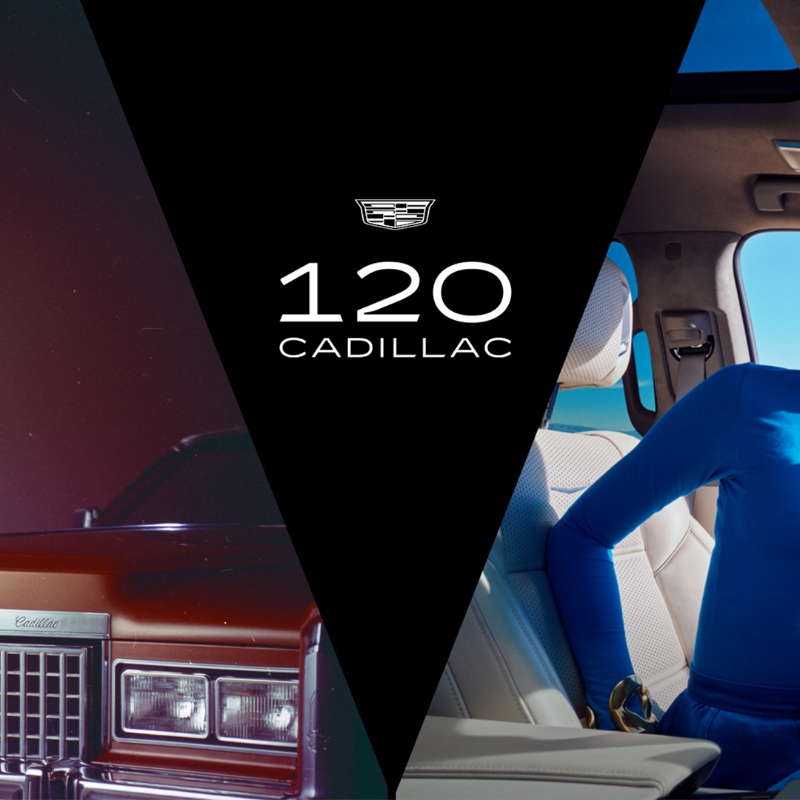 Cadillac's tweet photo. We’ve defined what it means to Be Iconic for the last 120 years. Here’s to the next 120. #IconicThenIconicNow #120YearsOfIconic #BeIconic