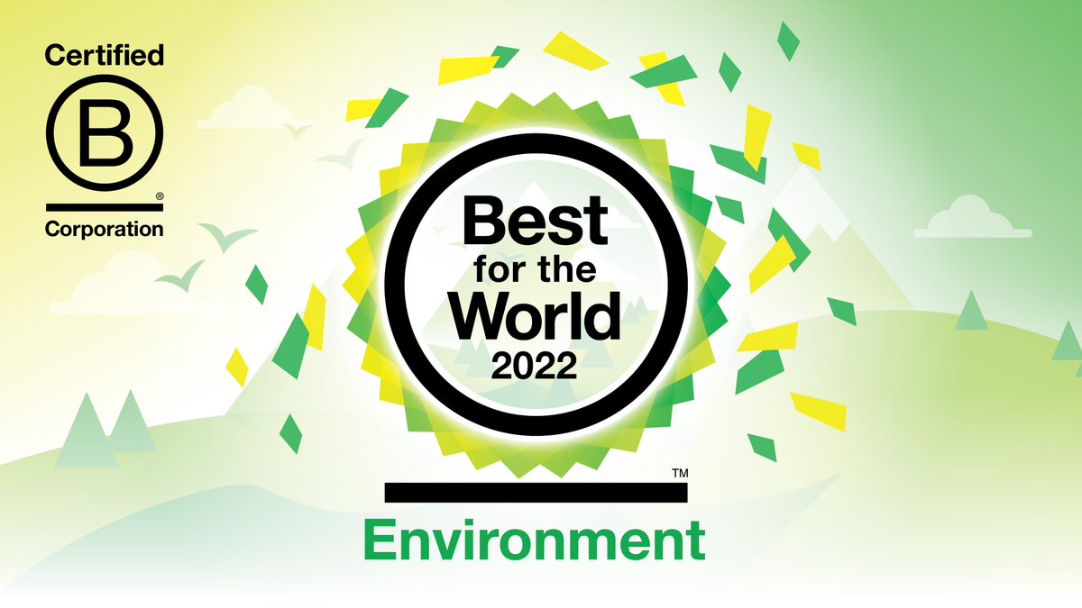 Proud to be recognized once again by B Corp as Best for the World!