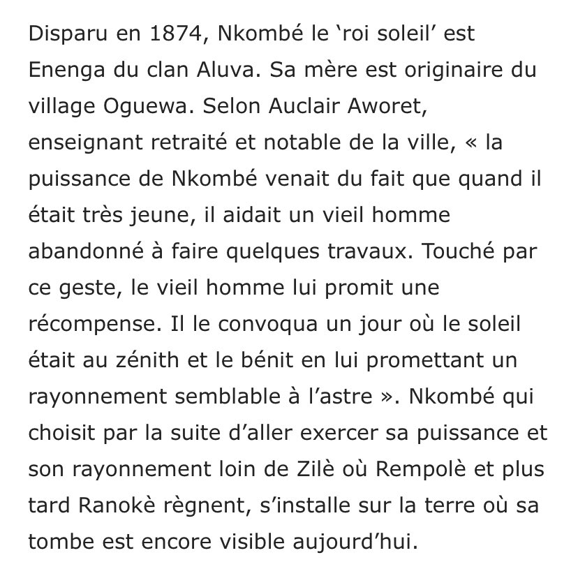 Nkombé Y’ADEMBA le Roi soleil, Roi des Galwa et des Enenga👑

L’histoire de la ville de Lambarené est passionnante.👌🏾
#histoiredugabon