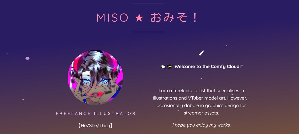 🔧【SITE BACK ONLINE】🟢

Hi Dreamers! And welcome to my comfy cloud! 🐑✨
・Fresh new layout!
・Updated guidelines
・About the artist tab 
・Link pop-up for returning clients!

Layout updates will also be made on form.

🐑Thank you for your patience~!