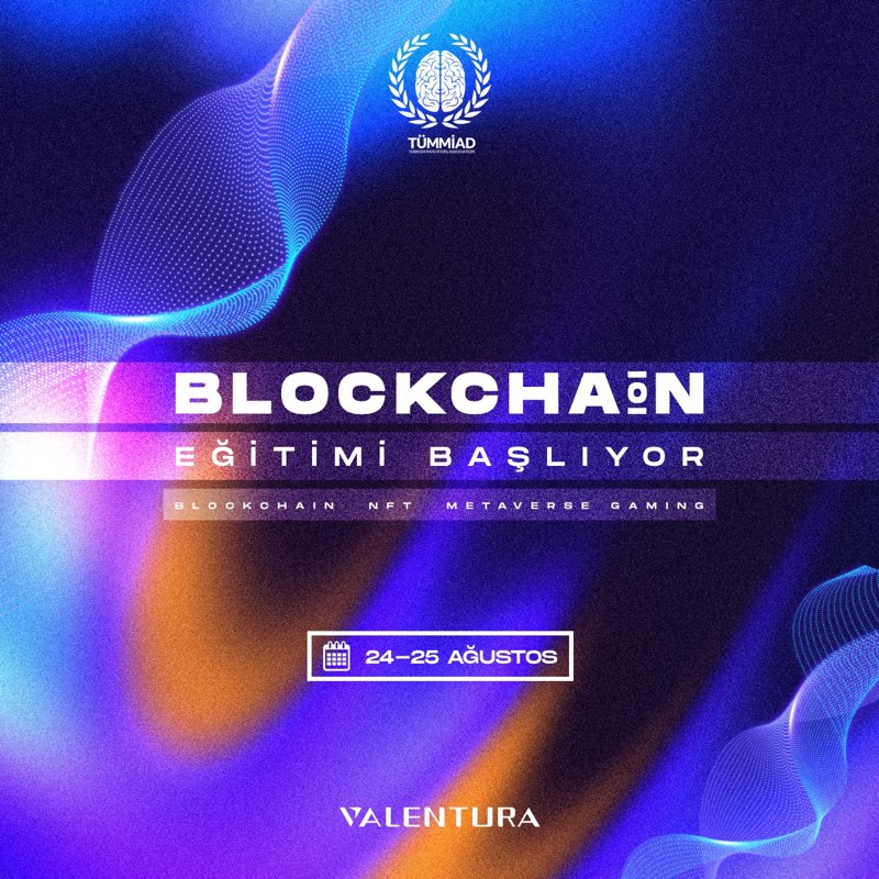 DecntrlcerOrg's tweet image. “Blockchain 101 Training” in cooperation with TÜMMİAD and Valentura 🚀
We will do a lot of practical work in the field of Blockchain, NFT, Metaverse and Gaming. Participation in this NFT-certified training is free and limited
#NFT #NFTCommunity #metaverse

forms.gle/pMZaYdtdGiei9w…