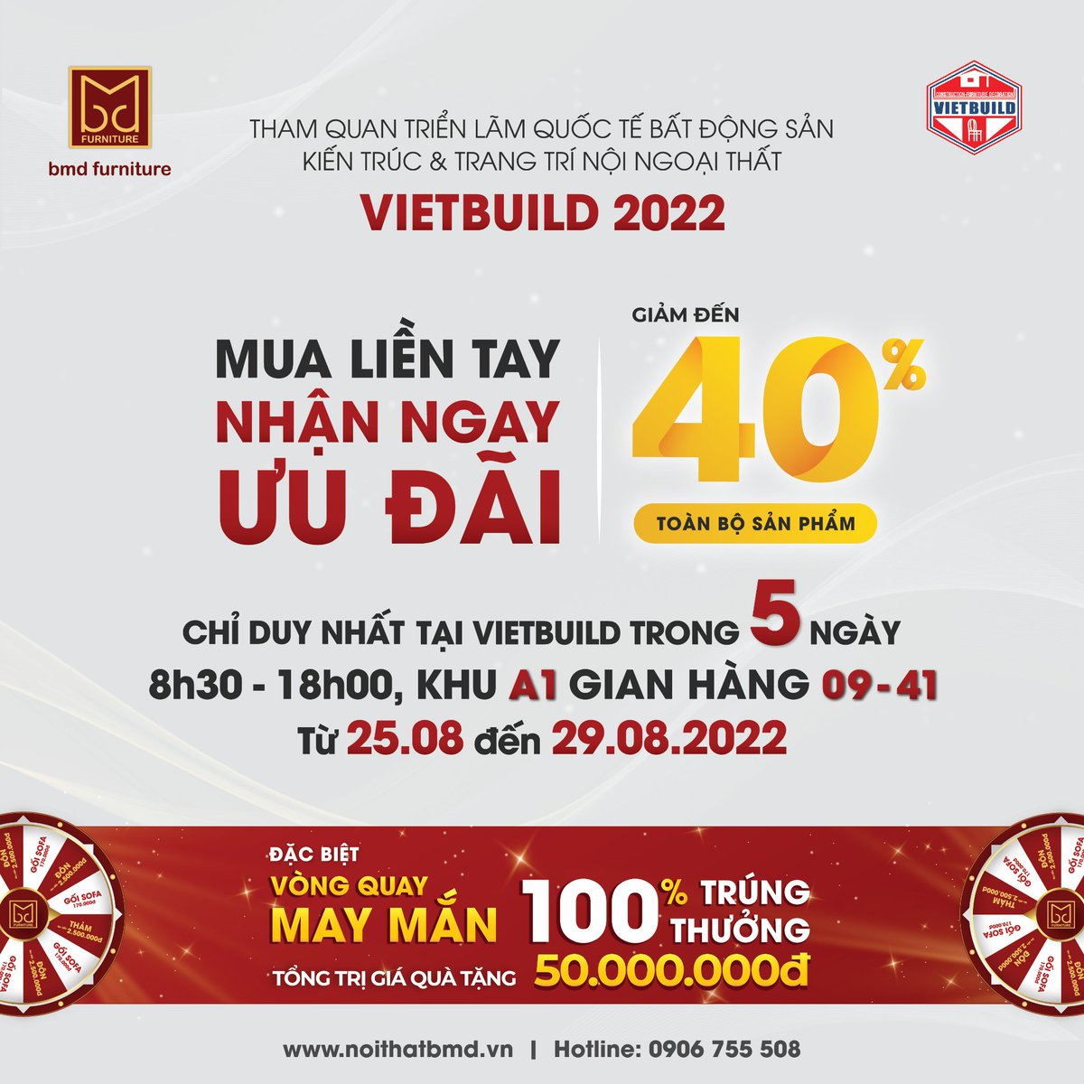 noithatbmd_vn's tweet photo. 💐💐💐Mời cả nhà đến triển lãm Vietbuild 2022 để chiêm ngưỡng gian hàng 𝗡𝗼̣̂𝗶 𝘁𝗵𝗮̂́𝘁 𝗯𝗺𝗱 với nhiều thiết kế nội thất mới lạ, tinh tế, sang trọng....
🔖 Mọi chi tiết vui lòng liên hệ:
☎️ Hotline: 19006623 - 0933192918

#vietbuild #trienlam #noithatbmd https://t.co/JEi7QlUYkz