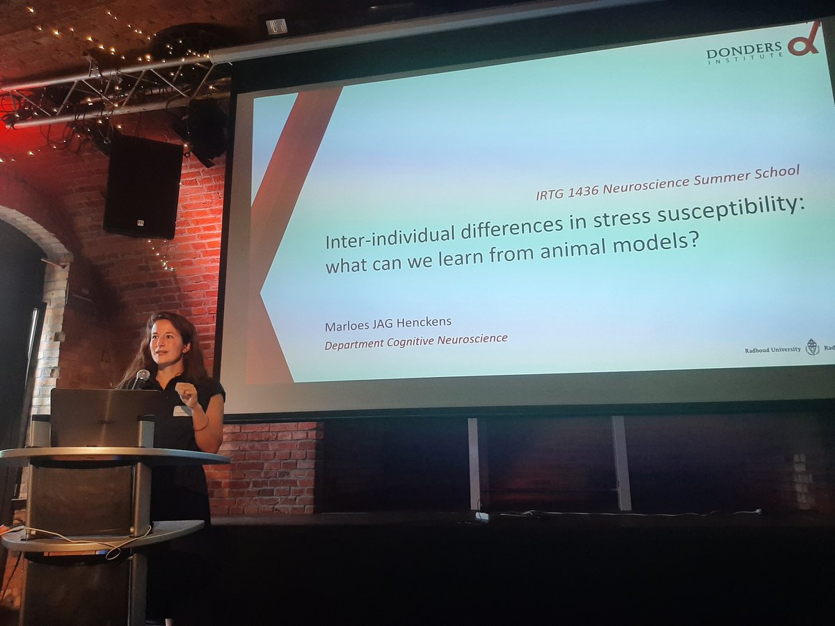 Just starting our second lecture about PTSD and stress susceptibility by Prof Dr Marloes Henckens.

#summerschool #neuroscience #PhD 

<a href="/IRTG1436/">IRTG1436 - Neural Resources of Cognition</a> <a href="/DondersInst/">Donders Institute</a>