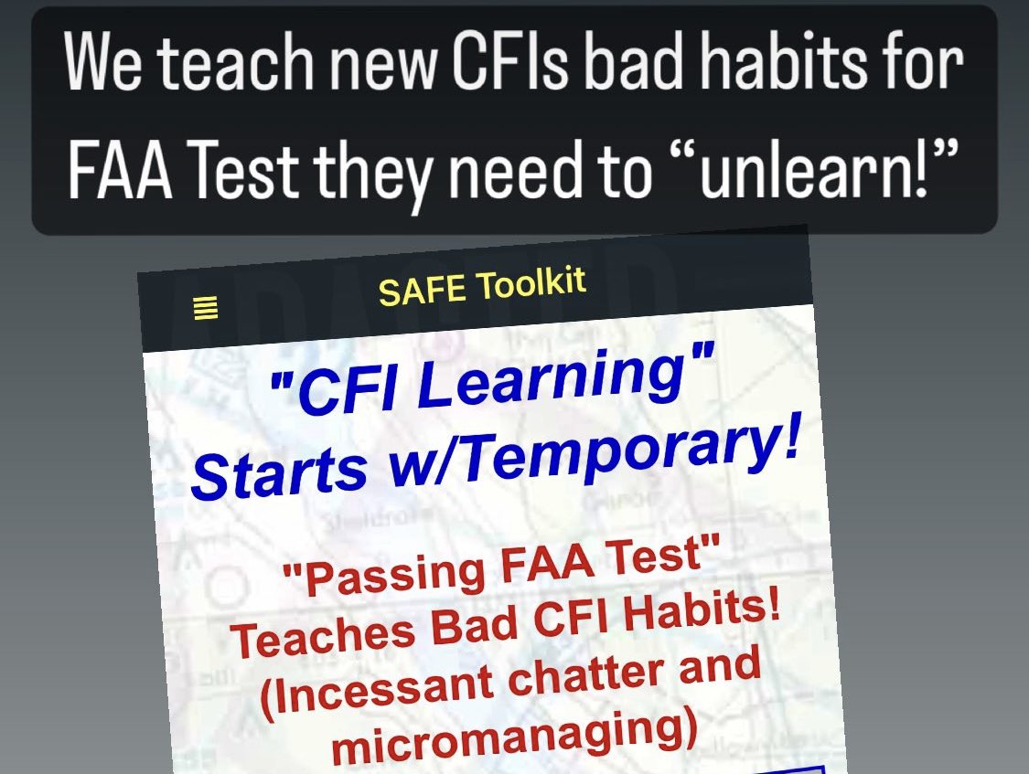 SAFEPilots's tweet photo. SAFEblog https://t.co/qdIf2stjBs points out training problems for new aviation educators! #flySAFE #CFIpro #MasterCFI #SAFEpilot https://t.co/OuWM9vDNUJ