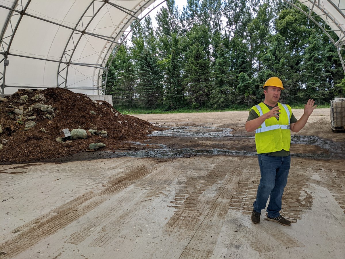 Peek at this week's newsletter! I visited Pope/Douglas Solid Waste Mgmt's new Glacial Ridge Compost Facility to learn abt community composting. 

Sign up for the story. 

Photos: landfill kitty, me at the metal recovery facility &amp; Env Coord Nathan Reinbold theoptimist.tinynewsco.org