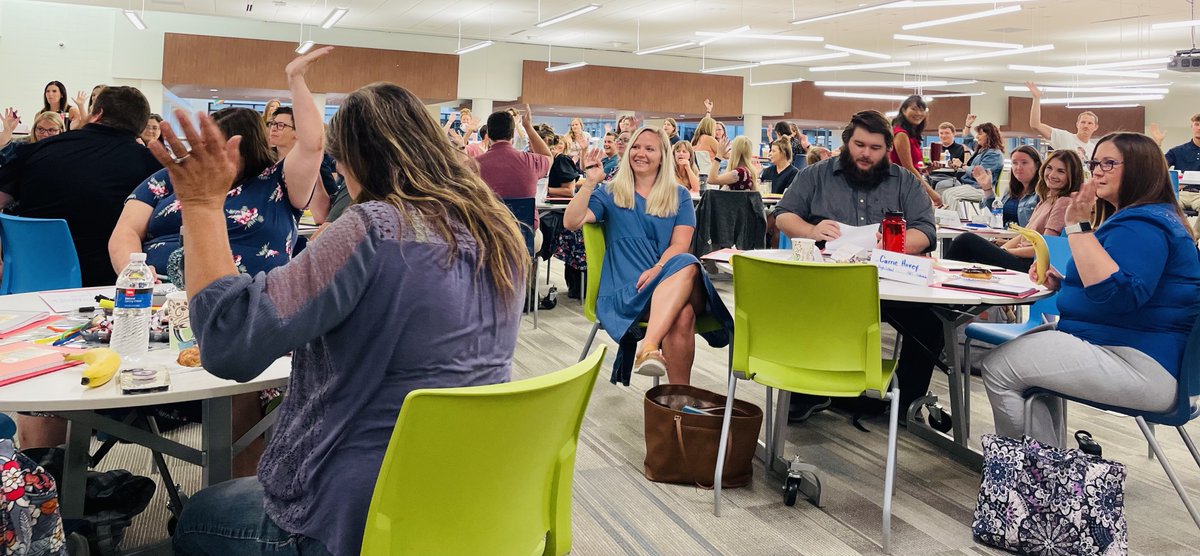 ShakopeeSchools's tweet photo. 🐾It's a great day to be a #shakopeeschools Saber as we welcomed over 100 certified staff members to the district this morning! And this is just the beginning - be on the lookout for more #newteacherweek activity highlights &amp; community activities!  #saberpride #backtoschool2022 https://t.co/tFg9O3LQOV