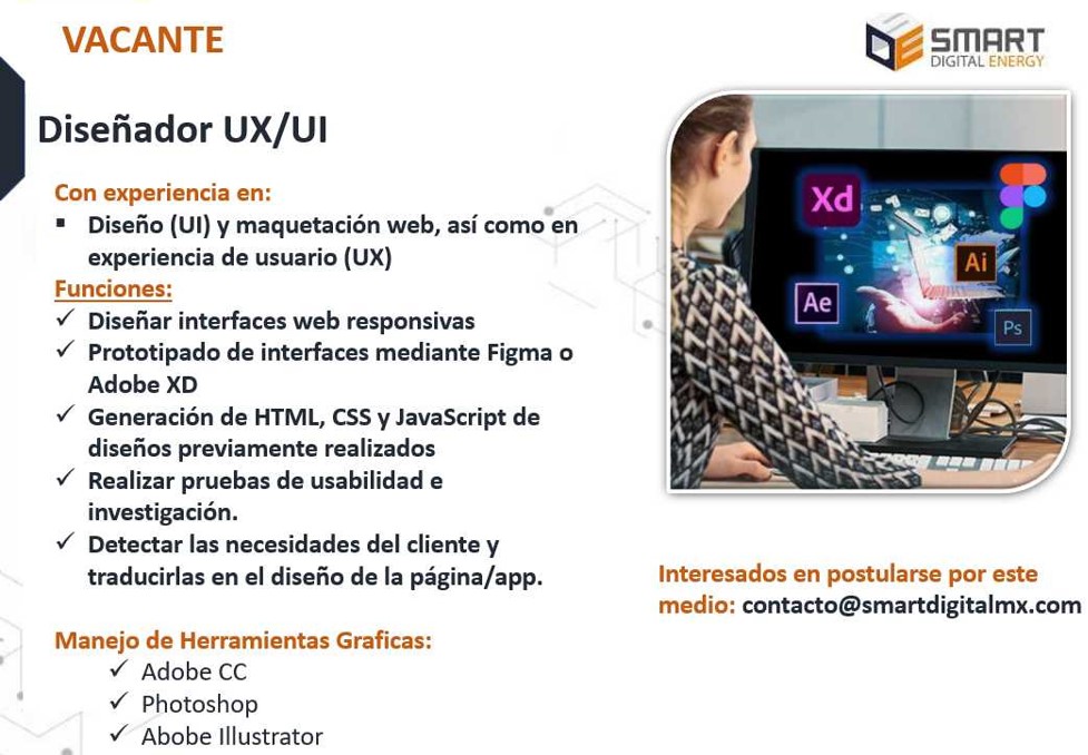 smartdigitalmx's tweet image. Diseñador UX/UI