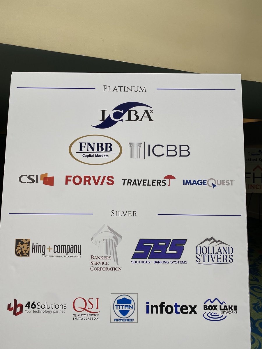 Thank you ⁦<a href="/ICBA/">Independent Community Bankers of America</a>⁩ for the strong support of the Bluegrass Community Bankers as a Platinum sponsor!