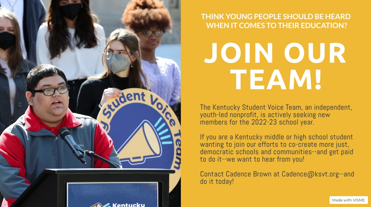 A new school year means a new opportunity to student voice with us! (Tagging a few special adults to help us get the word out.)