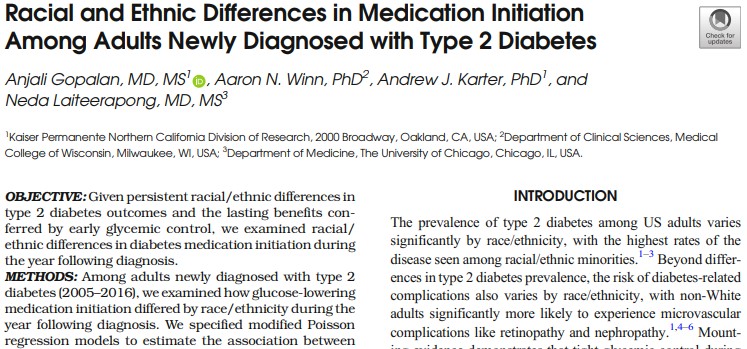 JGIM Journal of General Internal Medicine (@journalgim) on Twitter photo Compared to White patients, Latinx, Black, South Asian, Native Hawaiian/Pacific Islander, and American Indian/Alaska Native pts were more likely & Chinese & Japanese pts were less likely to start meds during the year after #diabetes dx. <a href="/AnjaliGopalanMD/">Anjali Gopalan</a> link.springer.com/article/10.100… Compared to White patients, Latinx, Black, South Asian, Native Hawaiian/Pacific Islander, and American Indian/Alaska Native pts were more likely & Chinese & Japanese pts were less likely to start meds during the year after #diabetes dx. <a href="/AnjaliGopalanMD/">Anjali Gopalan</a> link.springer.com/article/10.100…