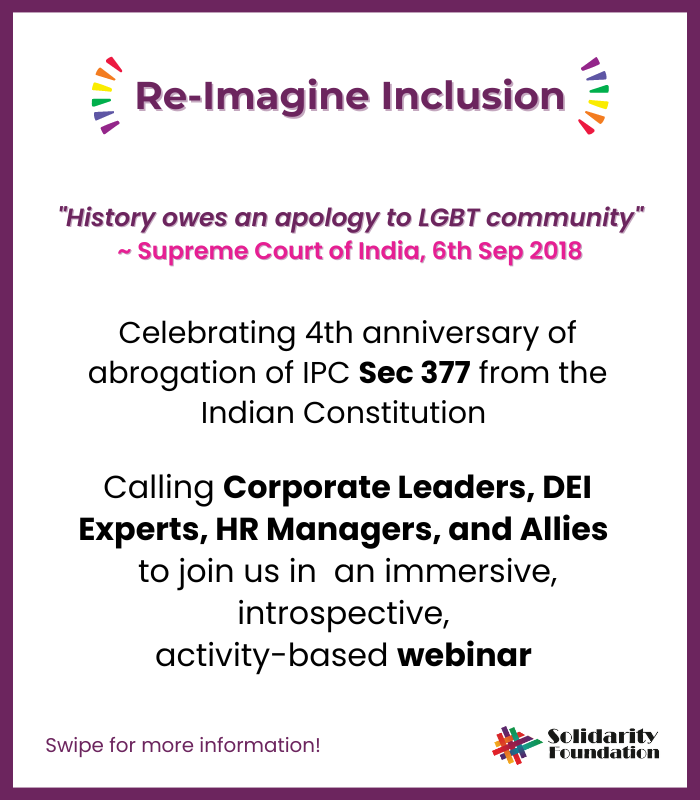 SolidarityFound's tweet photo. Re-Imagine Inclusion | Join us for an interactive webinar packed with toolkits, self-reflective exercises, discussions on media representation, social responsibility and more! | 6th September 

Register here: https://t.co/rz0toM7iJL https://t.co/omDSnwlsVR