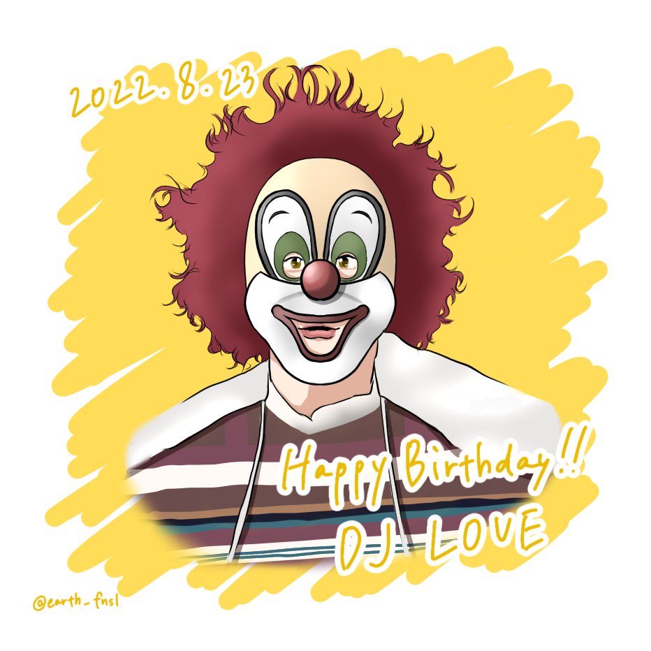earth_fnsl's tweet photo. お誕生日おめでとうございます🎉🤡
#HappybirthdayDJLOVE 
#DJLOVEHBD2022 
@DJLOVE_SNO #sekaowart https://t.co/uc1zqrWzaz