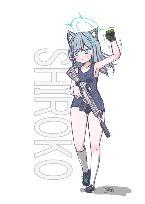 スク水シロコらくがき 