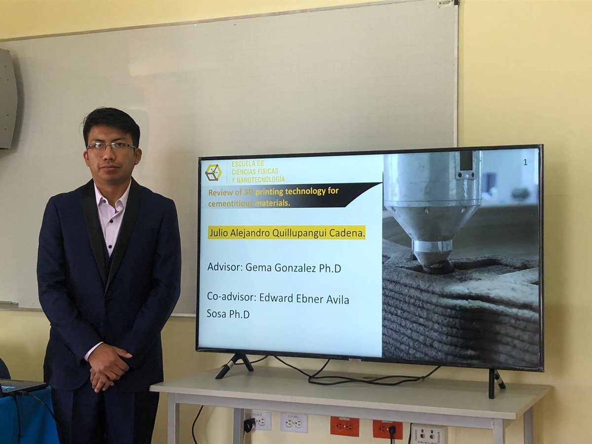 fisicaynanoYT's tweet photo. Felicitamos al estudiante Julio Quillupangui por la presentación de su proyecto de titulación para obtener el título de Ingeniero en Nanotecnología, bajo la dirección de la Dra. Gema González! #SomosYachayTech https://t.co/pRyaEBMwdb
