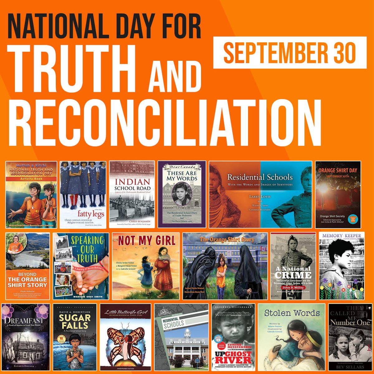 Find more Truth &amp; Reconciliation resources from GoodMinds.com, for National Truth &amp; Reconciliation Week, Sept 26-30, 2022. A collection of over 365 Residential Schools books (English, Dual Language, French). #trweek #semainevr
<a href="/GoodMindsBooks/">GoodMinds.com</a> -
goodminds.com/collections/th…