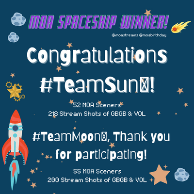 moastreams's tweet image. MOA Spaceship Now Takeoff 🚀

Congratulations to everyone participated and streamed with us during our 2 day party from #TeamSun🌞 and #TeamMoon🌚. See you next year again!

🌞taking the Crown this 2222 birthday! 

#MOABirthdayBash #StreamOff @moabirthday