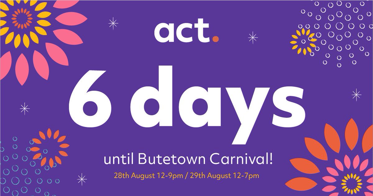 acttrainingltd's tweet photo. 6 days to go until Butetown Carnival! 💃

We’ll be there, with an information stand, so in between enjoying the carnival, come over and have a chat about what training opportunities we can provide you! https://t.co/4QCRSPNIOQ