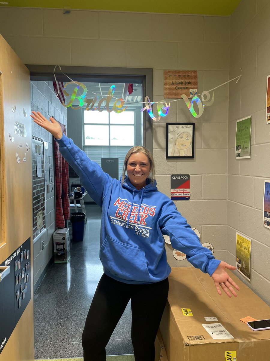 mskatiefowler's tweet photo. It’s bridal week for Ms. Serafino (soon to be Haftl)!! She’s getting married on Saturday and coming back for the first day of school on Monday…I’m in awe 🤯👰🏻‍♀️💍 #McDeedsCreek https://t.co/8eGZuhi1vy