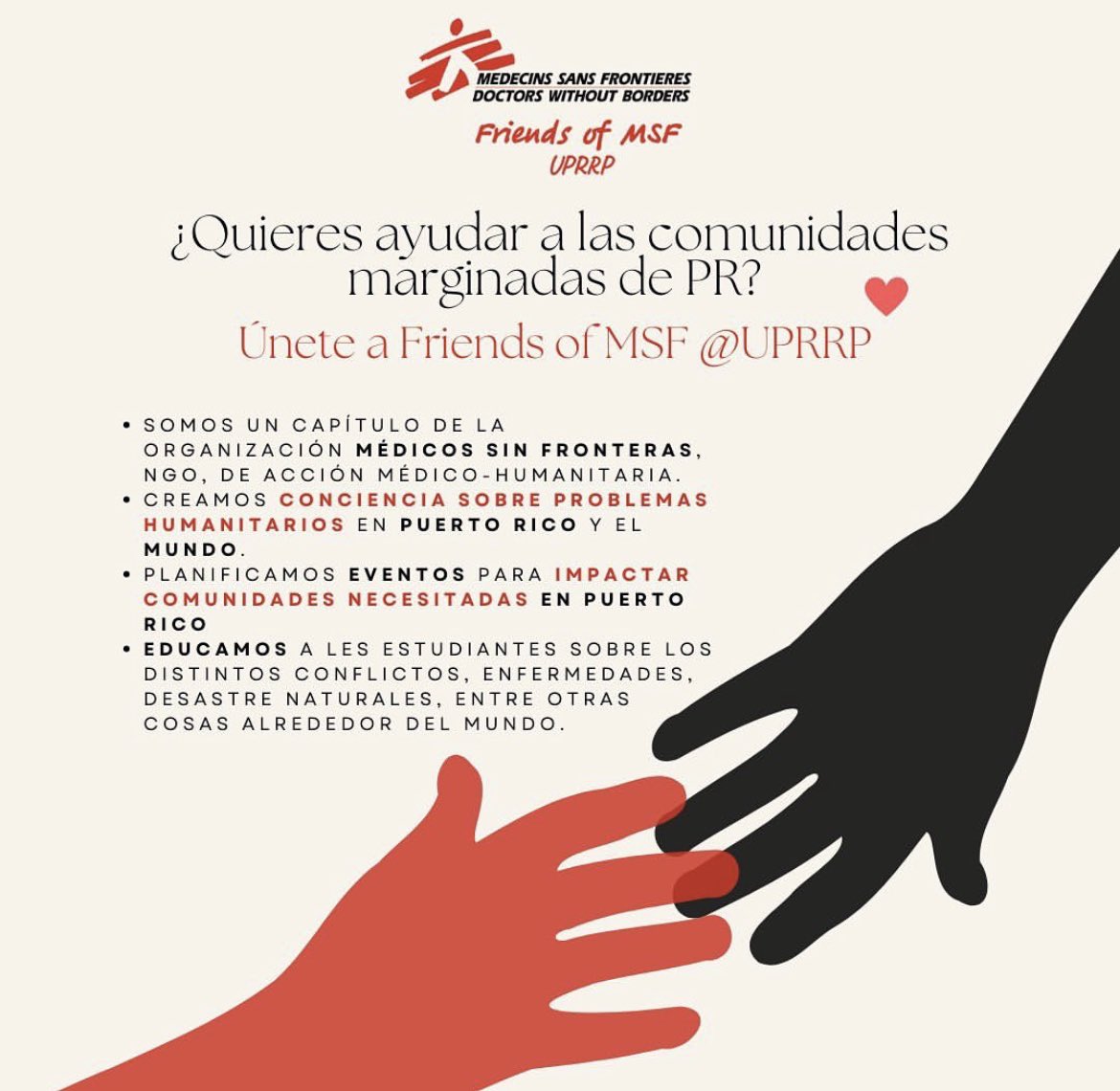 FriendsMSFuprrp's tweet photo. ¡Bienvenides a un nuevo semestre universitario! 🐓

¿Deseas ayudar a comunidades marginadas en nuestra isla?🇵🇷 
Únete a Friends of MSF @UPRRP para hacer una diferencia.

🚨Conoce quiénes somos, nuestra misión y cómo unirte a nuestra organización.

#FoMSF#UPRRP#FoMSFUPRRP https://t.co/uxcT36sIlg