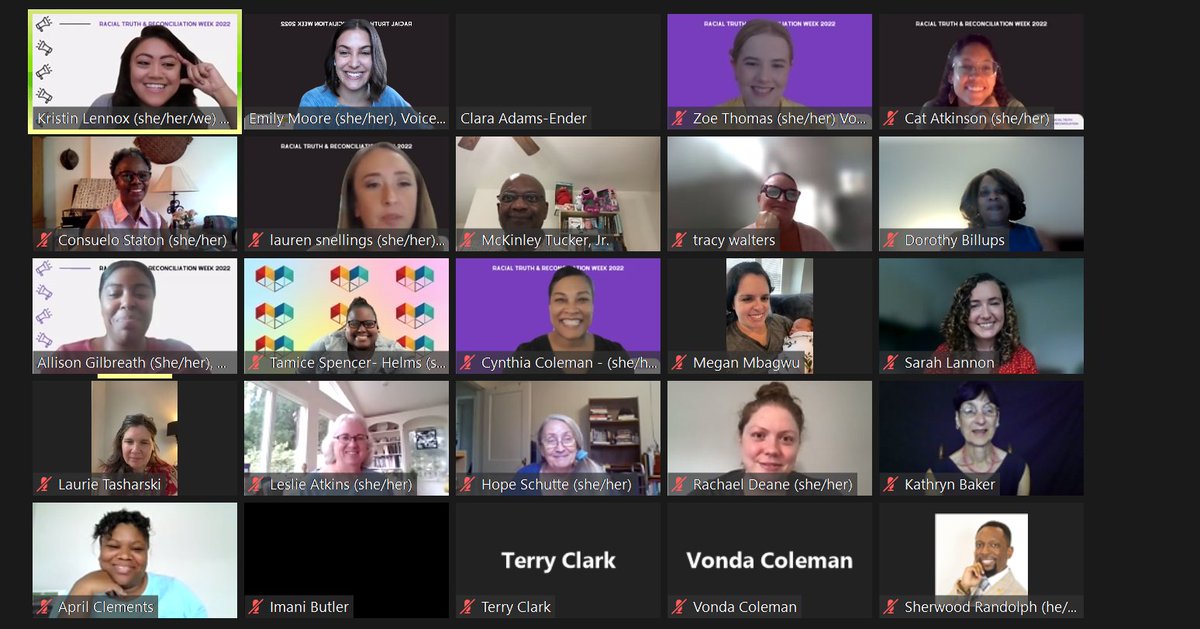 RacialTruth's tweet photo. We have officially kicked off RTRW 2022! Voices' Advocacy &amp; Engagement Manager and RTRVA Coalition Chair, Kristin Lennox, led a kick-off event that incorporated how to do Diversity Welcomes, Land Acknowledgments, and setting intentions for the week ahead. https://t.co/0z4X8vt0zM