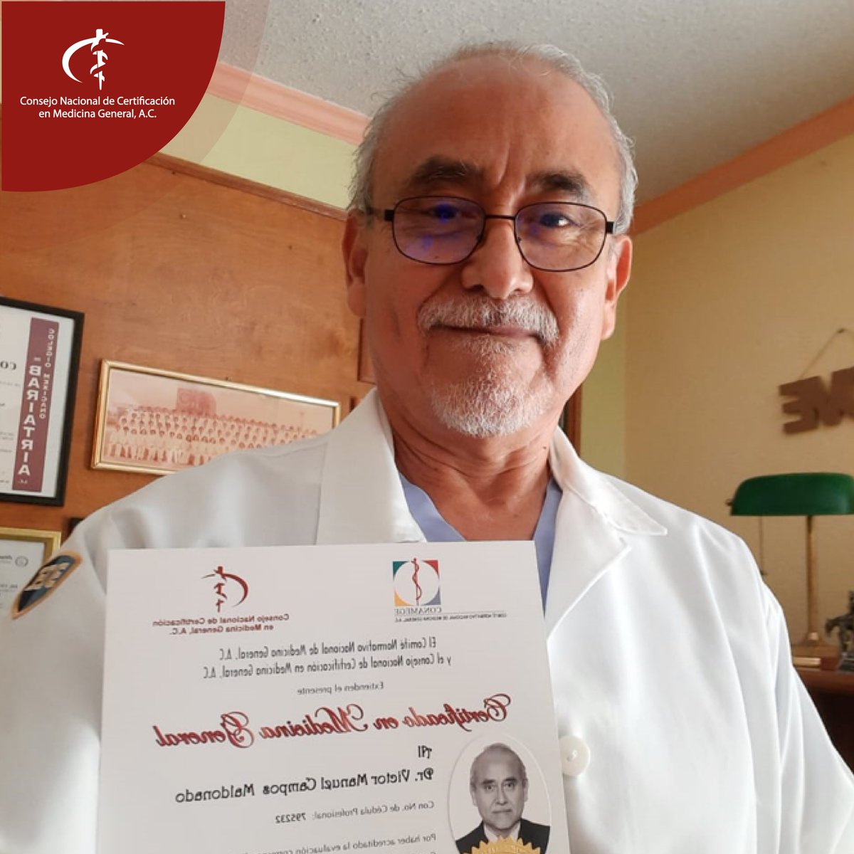 cmedicincoah's tweet photo. El consejo de medicina general del estado de Coahuila felicita a la Dr. Víctor Manuel Campos Maldonado por obtener su Recertificación en Medicina General, nuestro reconocimiento por su compromiso y superación personal 🎊👩⚕️📃
#certificación #medicogeneral #monclova #Torreón https://t.co/LfKiYqJgKl