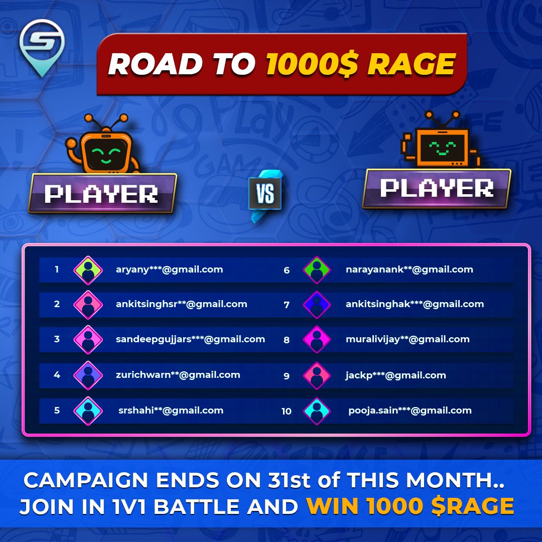 Road to 1000 $RAGE Continues ......

Play 1️⃣🅾️🅾️ Player Vs Player games on Scramble app &amp; be a part of the race 🛣️

🎁 1000 $RAGE per user is on the stake

#GamingCommunity #PlaytoEarn #P2E